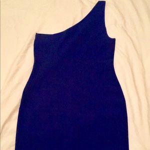 DVF one shoulder cobalt blue dress